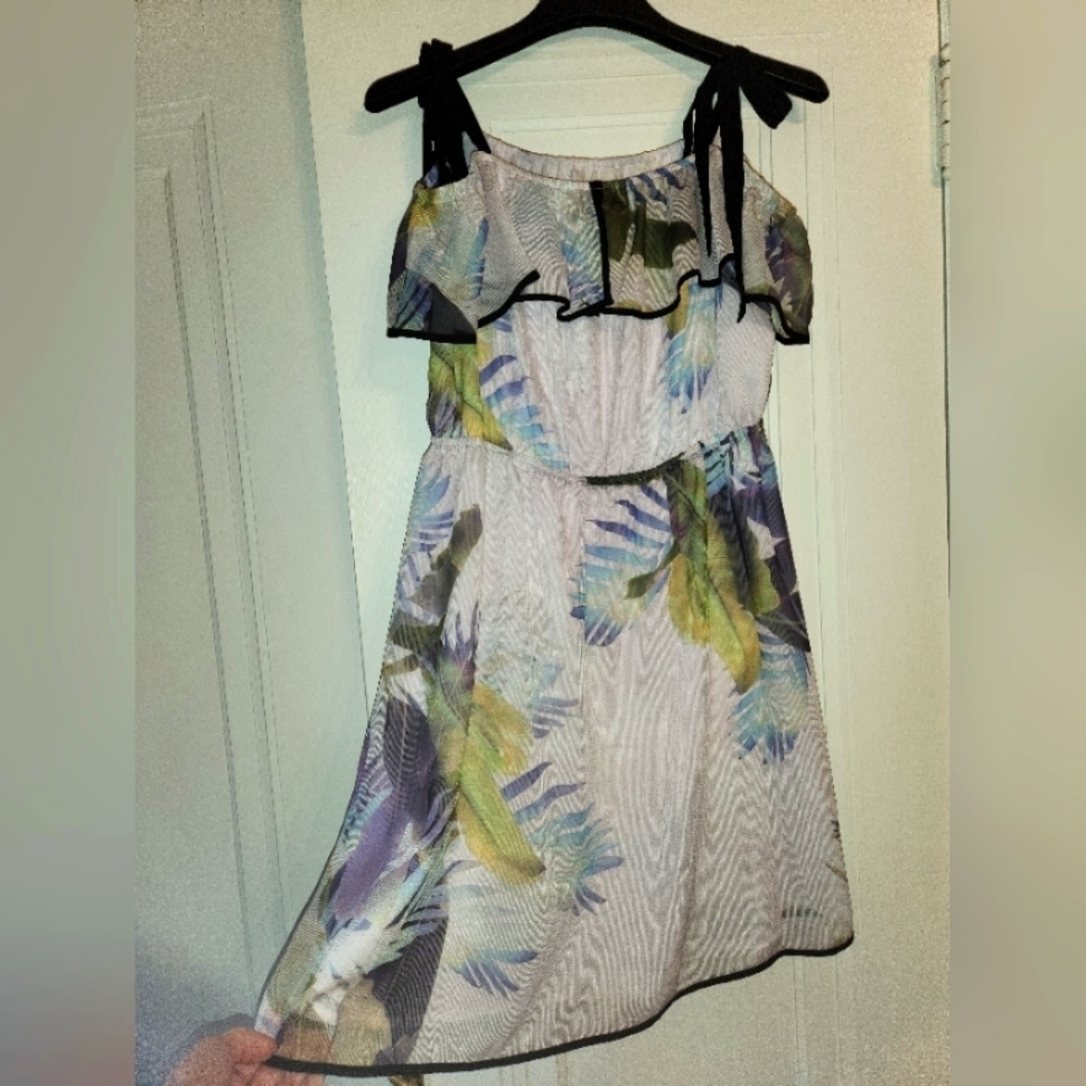 Cynthia Steffe tropical pattern shoulder-tie dress vacation resort NWT